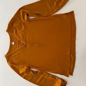 Old Navy XS Henley in Mustard Yellow